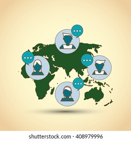 Communication  vector design, editable graphic