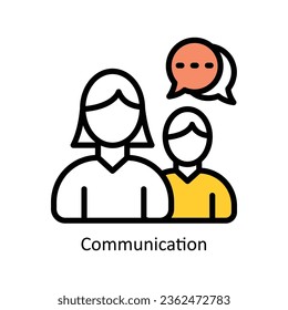 Kommunikationsvektor Umrissbild-Design-Illustration ausgefüllt. Symbol für Ereignisverwaltung auf weißem Hintergrund EPS10-Datei
