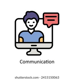 Communication vector Filled outline icon style illustration. EPS 10 File