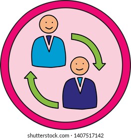 Communication Vector Icon in a cute cartoon comic style. Communication, Negotiations Icon Vector Concept.