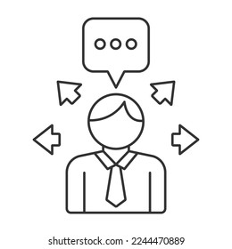 Icono vector de comunicación. Firma de línea para concepto móvil y diseño web. Símbolo, ilustración del logotipo. Gráficos vectoriales