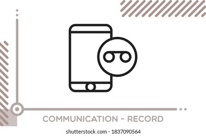 Communication Vector Icon Record Phone