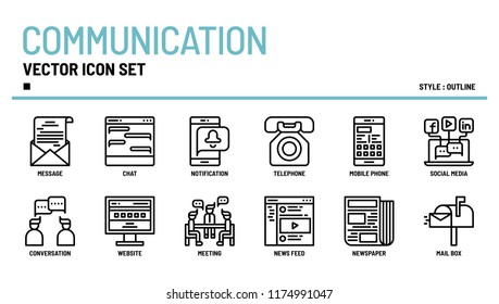 Communication vector icon set.
