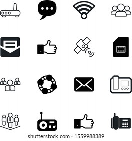 communication vector icon set such as: together, transmission, broadband, talk, computer, telecommunications, contour, tracking, public, modem, e-mail, speak, cell, call, object, member, video, hand