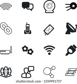 communication vector icon set such as: russian, technical, screen, plug, cosmos, broadcast, talking, circle, old, cog, audio, envelope, mechanical, security, cable, staff, crowd, dialog, stroke
