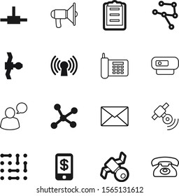 communication vector icon set such as: post, motherboard, idea, tv, scream, antenna, look, shopping, task, open, do, socket, broadcasting, address, station, bullhorn, mail, radio, checklist