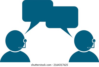 Communication Vector Icon. Two People Communication Icon With Text Holder