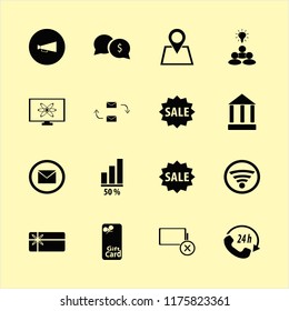 communication vector icons set. with wi fi, group idea, response letter and envelope in set