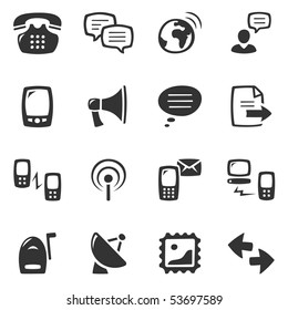 Communication vector icons. Slightly asymmetric and curvy.