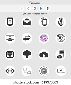 communication vector icons for user interface design
