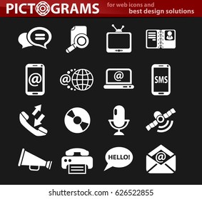 communication vector icons for user interface design