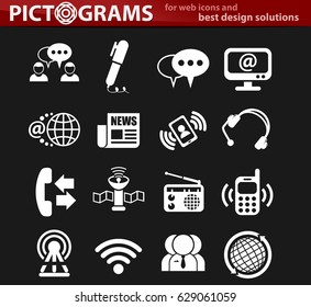 communication vector icons for user interface design