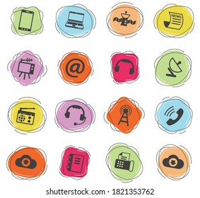 communication vector icons for web and user interface design