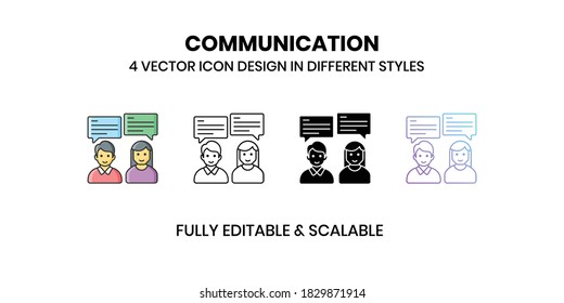 Communication Vector illustration icons in different style