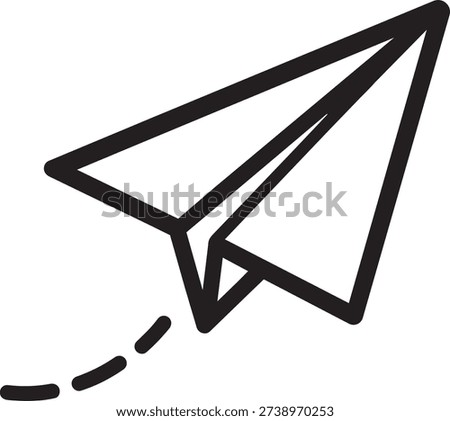Communication vector line icon of a paper plane representing sending messages and direct correspondence