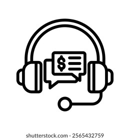 Communication Vector Lineal Icon On White Background.
