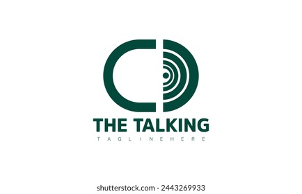 Communication vector logo. Communication button icon with circle.