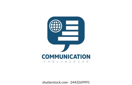 Communication vector logo. Communication button icon with circle.