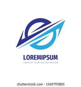 Communication vector logo concept design. Abstract shape sphere business sign. Technology integration symbol. 