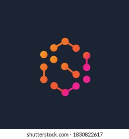 Logo del vector de comunicación. Logo geométrico. Emblema comercial