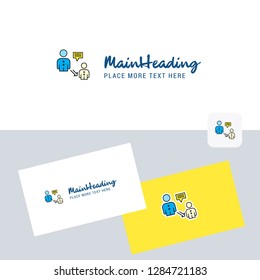 Communication vector logotype with business card template. Elegant corporate identity. - Vector