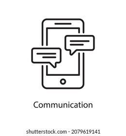 Communication vector outline Icon Design illustration. Web And Mobile Application Symbol on White background EPS 10 File
