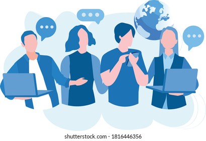 Group People Working Continuous Silhouette Vector Stock Vector (Royalty ...