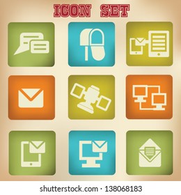Communication vintage icons,vector