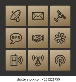 Communication web icons, buttons set