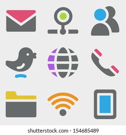 Communication web icons color icons