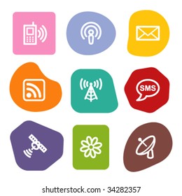 Iconos web de comunicación, series de manchas de color