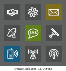 Communication web icons,  flat buttons