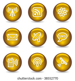 Communication web icons, gold glossy series