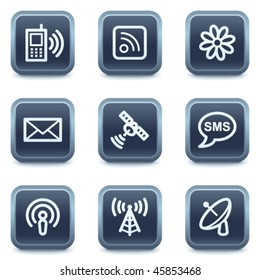 Communication web icons, mineral square buttons series