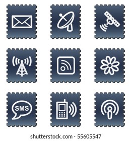 Communication web icons, navy stamp series