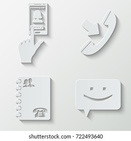 Communication web icons - paper  set