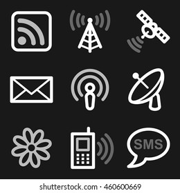 Communication web icons set. Electronics mobile symbols.