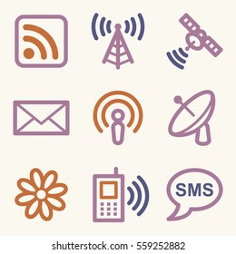 Communication web icons set. Electronics mobile symbols.