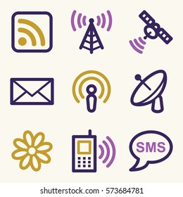 Communication web icons set. Electronics mobile symbols.