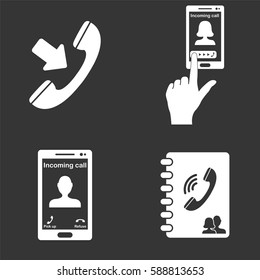 Communication web icons set isolated on  gray