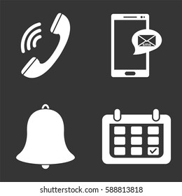 Communication web icons set isolated on  gray