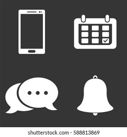 Communication web icons set isolated on  gray