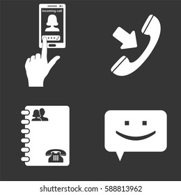 Communication web icons set isolated on  gray