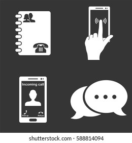 Communication web icons set isolated on  gray