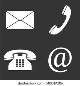 Communication web icons set isolated on  gray