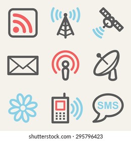 Communication web icons, square buttons