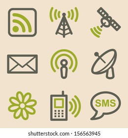 Communication web icons, vintage series