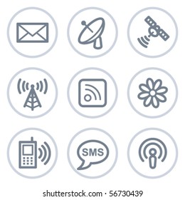 Communication web icons, white circle series