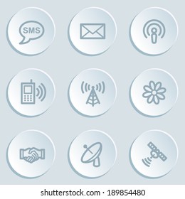 Kommunikationswebsymbole, weiße Aufkleber-Schaltflächen