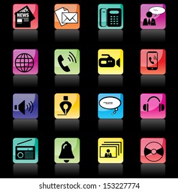 communication and web multimedia icons set 